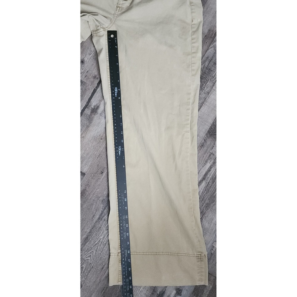Everlane Wide Leg Crop Pants Women 4 Khaki Tan Button Fly Cotton Twill Mid Rise - Picture 5 of 13